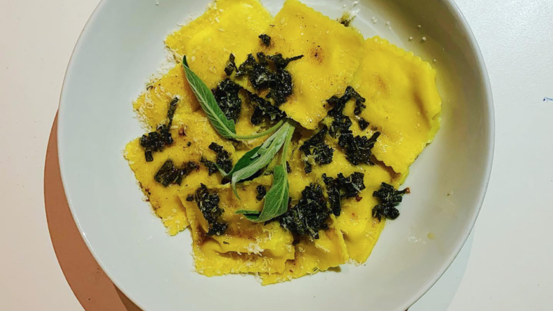 Ricotta lemon ravioli with sage butter