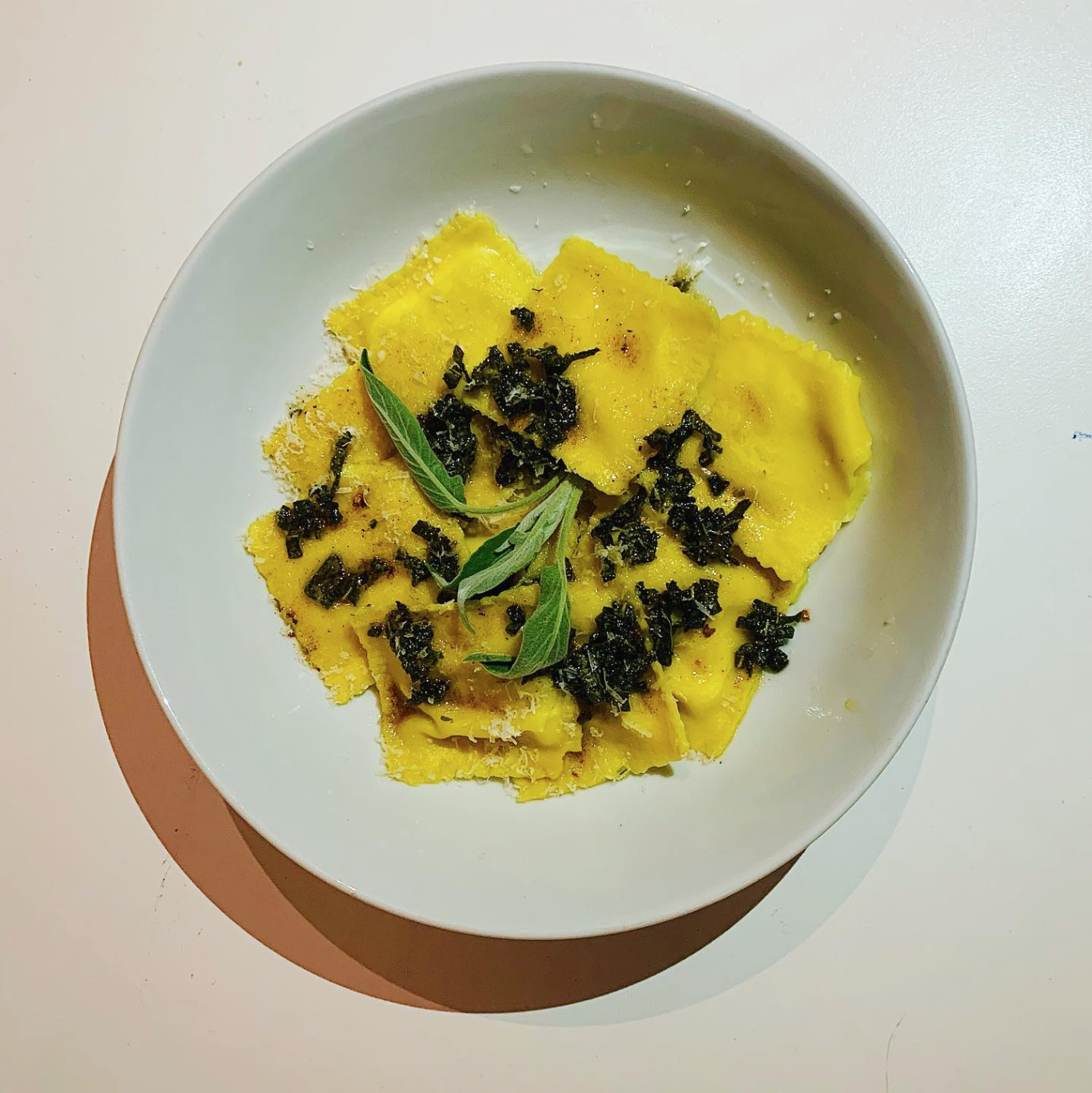 Ricotta lemon ravioli with sage butter